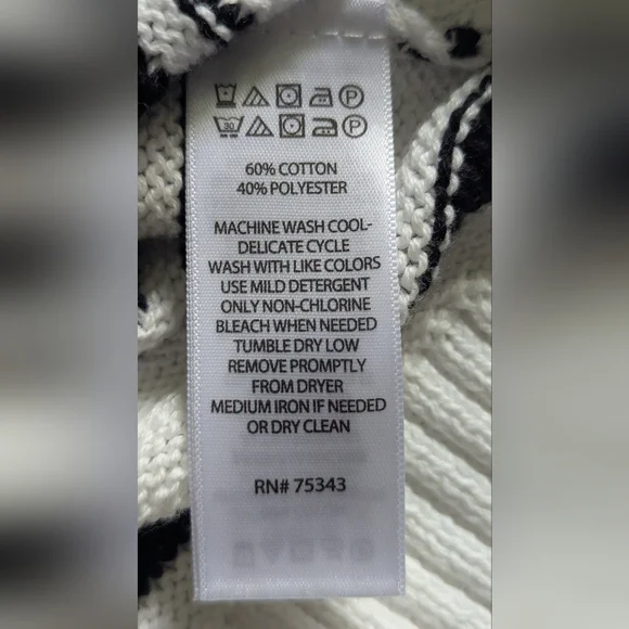 Joie Large Black & White Crew Neck Sweater Stripes Brand New With Tags - Picture 10 of 12